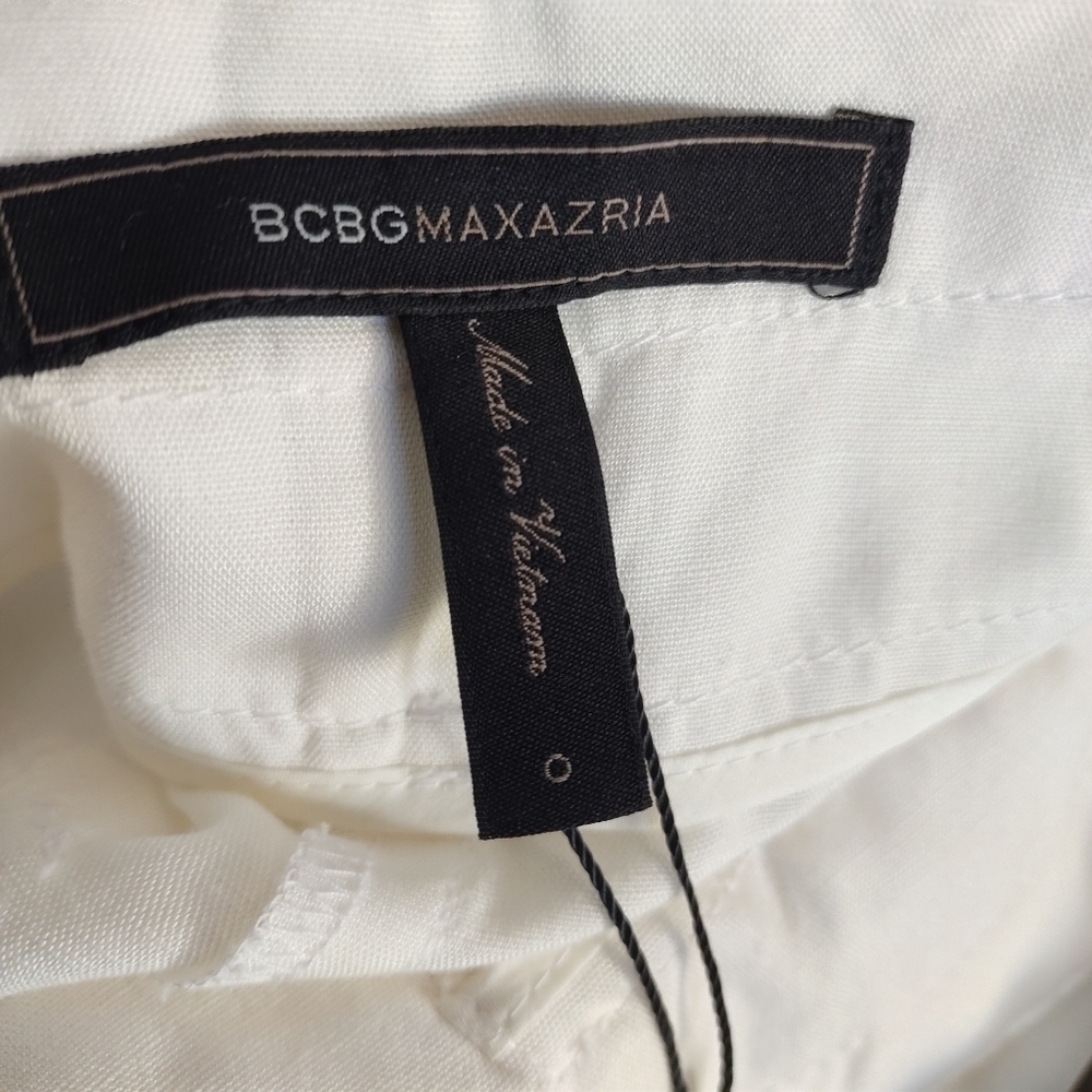 BCBGmaxAzria Women's White High Waisted Shorts Sz 0 NWT Orig $98 - Picture 8 of 10